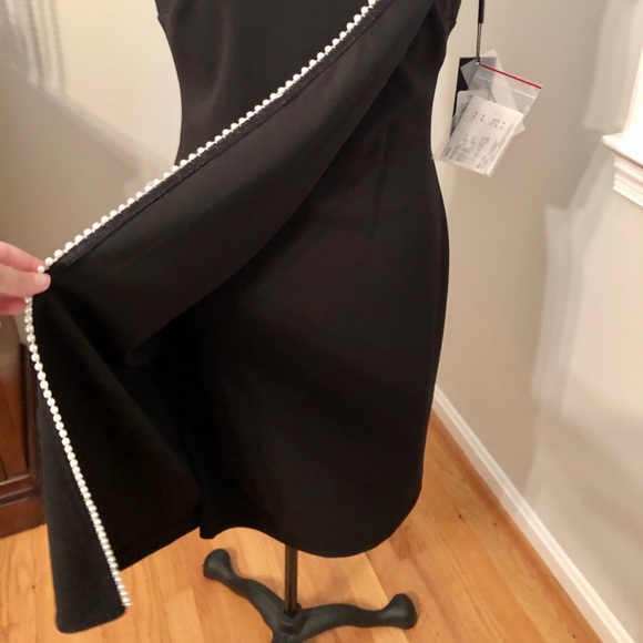 SOLD Karl Lagerfeld Black Pearl Trim Dress - Picture 5 of 6